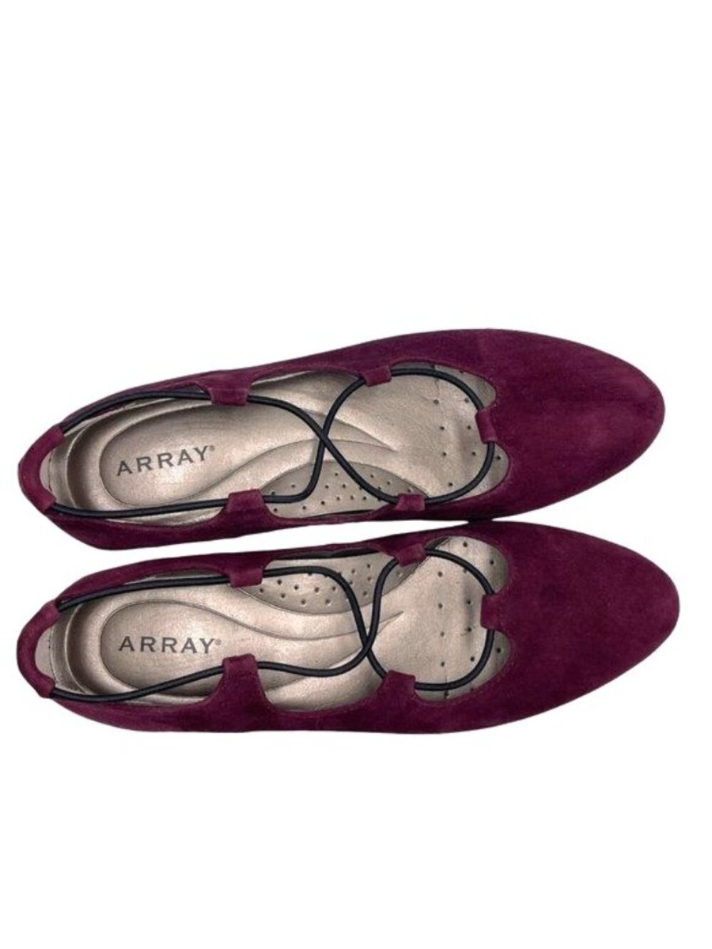 RTL ARRAY Echo Wedge Slip-On Ballet Shoes - Wine Suede Leather- Size 7.5 - Picture 10 of 14